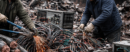 Разборка кабелей или техники